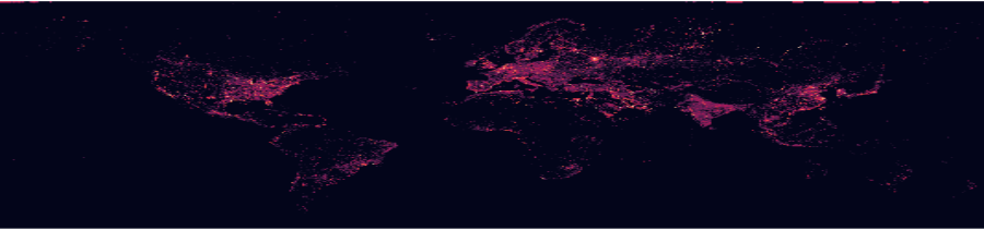 Night lights over the globe, from OpenEarthMonitor data
